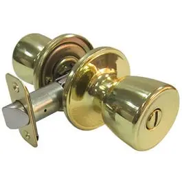 Medium Tulip Knob Privacy Lockset In Polished Brass Finish 1