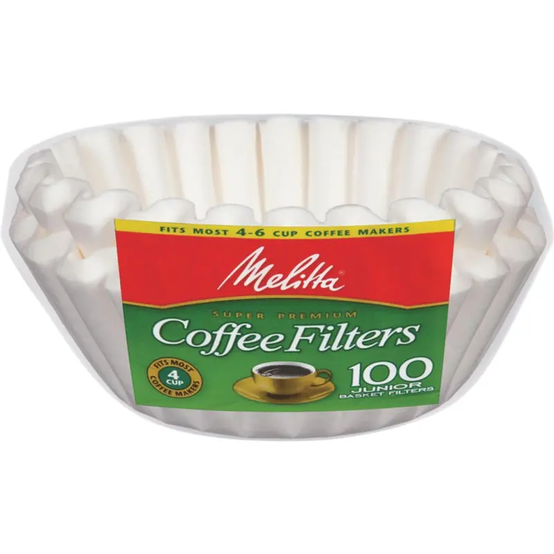 Melitta Junior Basket Coffee Filters – 4–6 Cup, 100-Count Pack 1