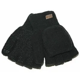 Men'S Large Ragg Wool Winter Gloves – Insulated Black Knit Design 1