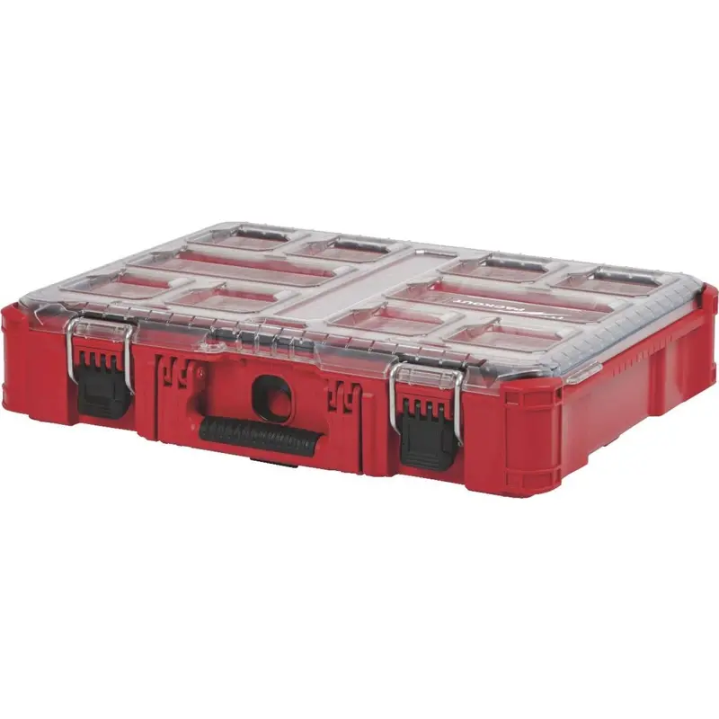 Milwaukee Packout Small Parts Organizer – 15" W × 4.5" H × 19.75" L With 10 Removable Bins 1