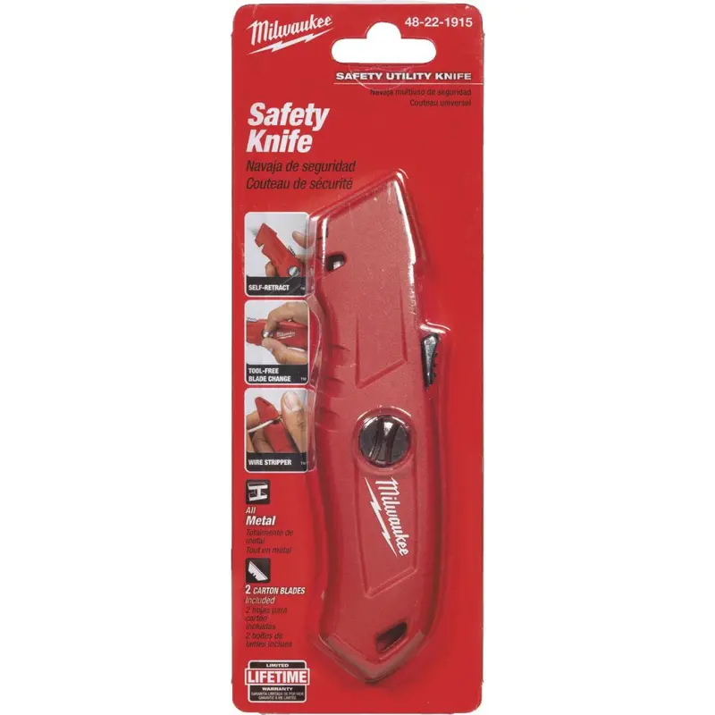 Milwaukee Self-Retracting Straight Utility Knife – Ergonomic Design 1