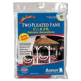 Mini Patriotic Pleated U.S. Fan – 2-Pack Indoor/Outdoor Decoration 1
