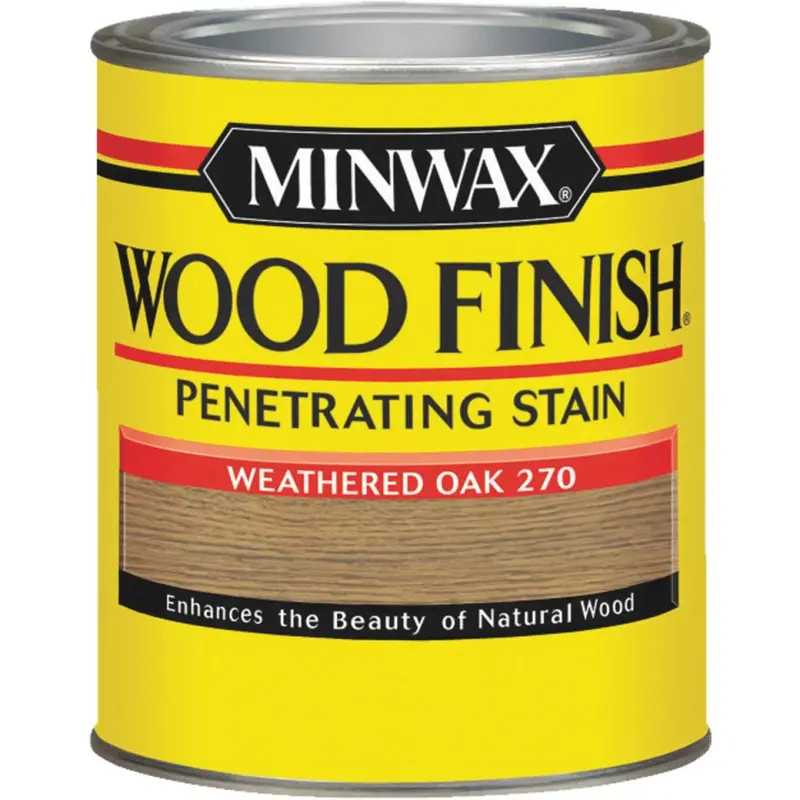 Minwax Weathered Oak Penetrating Wood Stain – 1/2 Pint Oil-Based Interior/Exterior Finish 1