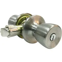 Mobile Home Entry Lockset Featuring Stainless Steel Tulip Knob 1