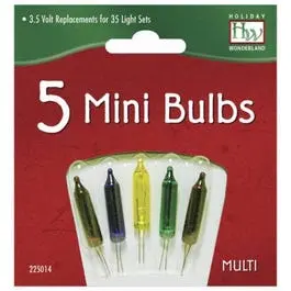 Multi-Color Christmas Light Replacement Bulbs – 3.5V–4V, 5-Pack For 35/70/140-Light Sets 1