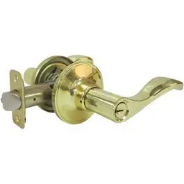 Naples Reversible Entry Lever Lockset In Polished Brass Finish 1