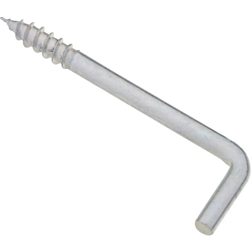 National 2030 Series #106 Square-Bend Shoulder Screw Hook — Brass, 3-Pack 1