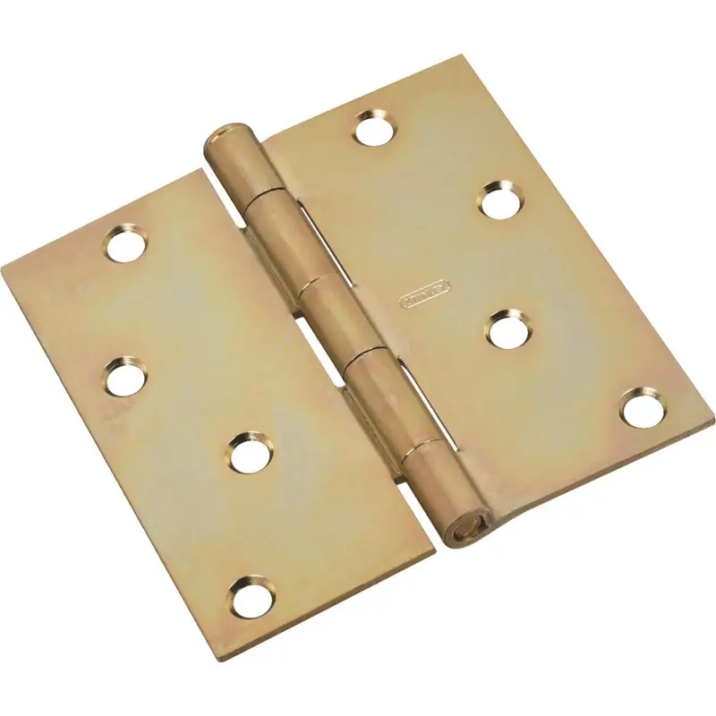 National 4-Inch Square Satin Brass Interior Door Hinge 1
