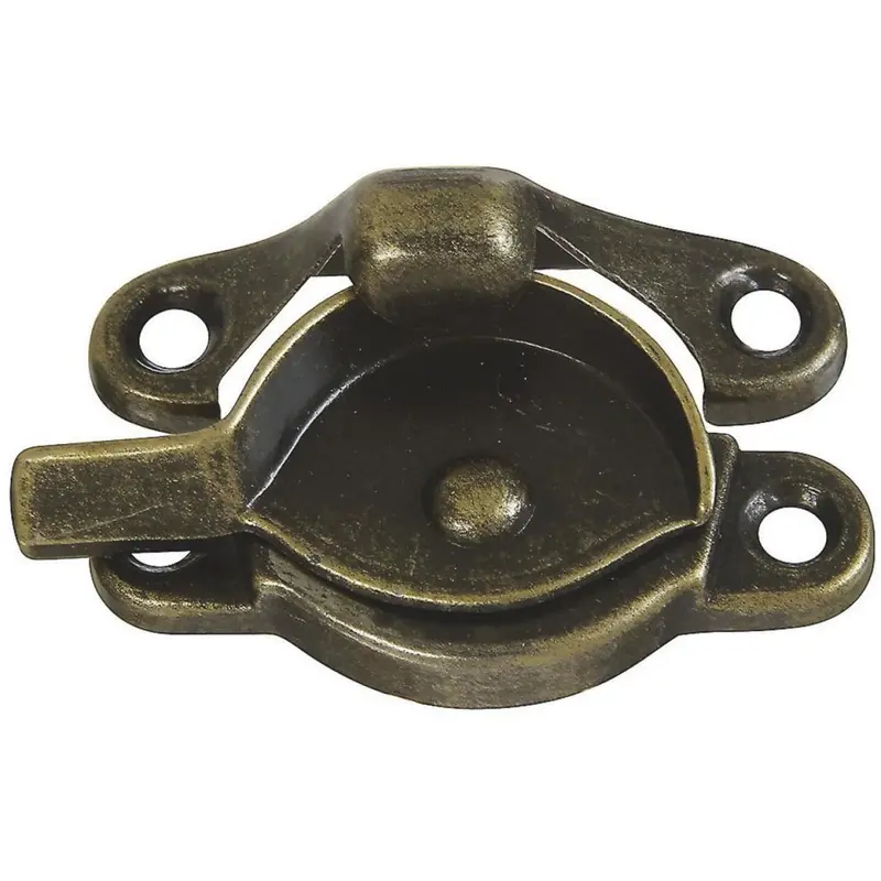 National Antique Brass Crescent Sash Lock – 7/8-Inch Diameter 1