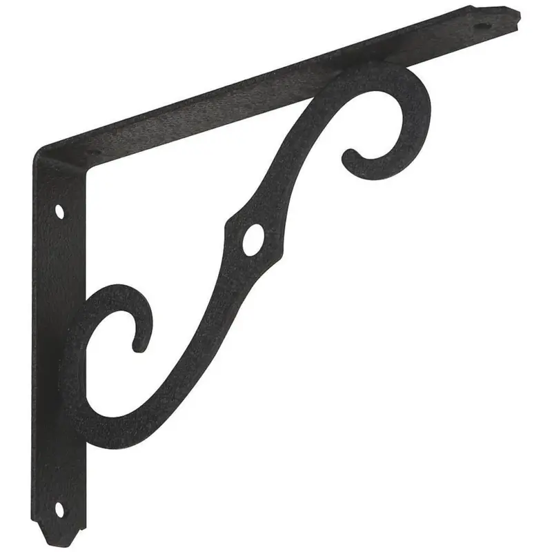 National Black Steel Ornamental Shelf Bracket & Plant Hanger – 8-Inch Diameter × 5.5-Inch Height 1
