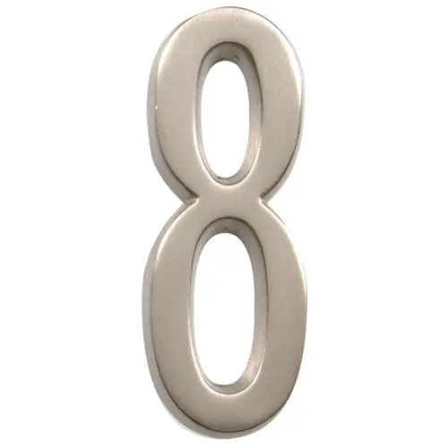 Nickel-Finish Adhesive House Number 8 – Hillman Distinctions Series 1