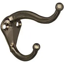 Nickel-Finish Hat And Coat Hook Set – 2-Pack 1