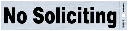 'No Soliciting' Door Sign – 2-Inch X 8-Inch Black & Nickel Plaque 1