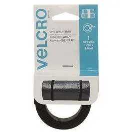 One-Wrap Black Fastening Tape Roll – 4 Feet × 3/4 Inch 1