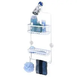 Over-The-Shower Caddy – Large White Organizer For Bath Essentials 1