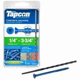 Phillips Flat-Head Concrete Anchors – 1/4" × 3-3/4", 75-Pack 1