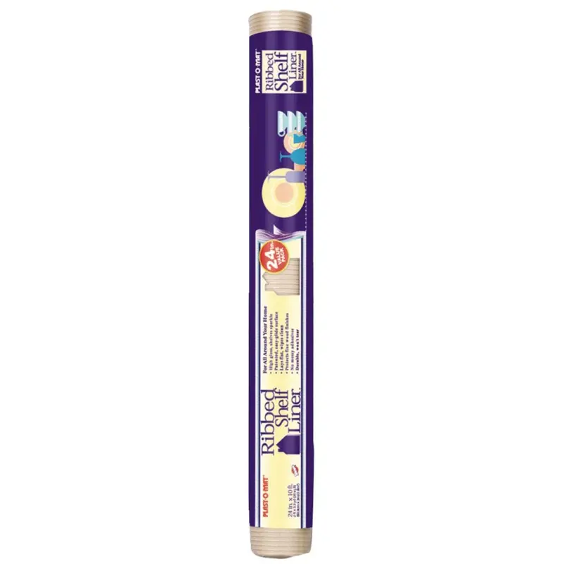 Plast-O-Mat White Ribbed Shelf Liner – 24 In. X 10 Ft., Non-Adhesive 1