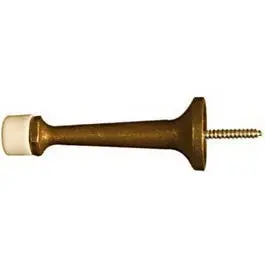 Polished Antique Brass Wall-Mount Door Stop – 3-Inch Rigid Design 1