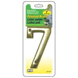 Polished Brass House Number 7 – Prestige Series (4-Inch) 1