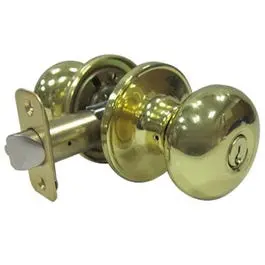 Polished Brass Mushroom Entry Door Knob Set 1