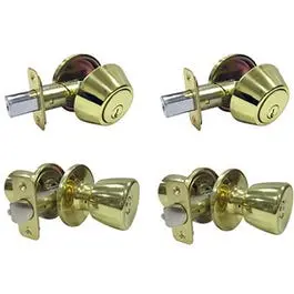 Polished Brass Tulip-Style Project Lock Set For Cabinets And Enclosures 1
