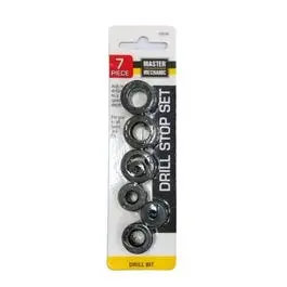 Precision Drill Bit Depth Stop Set – 7-Piece Adjustable Collar Kit 1