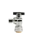 Probite Chrome Angle Stop Valve — 1/2-Inch × 3/8-Inch Od, 1/4-Turn Shut-Off 1