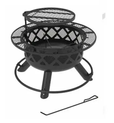 Ranch-Style Fire Pit With Integrated Side Tables And Grill Top 1