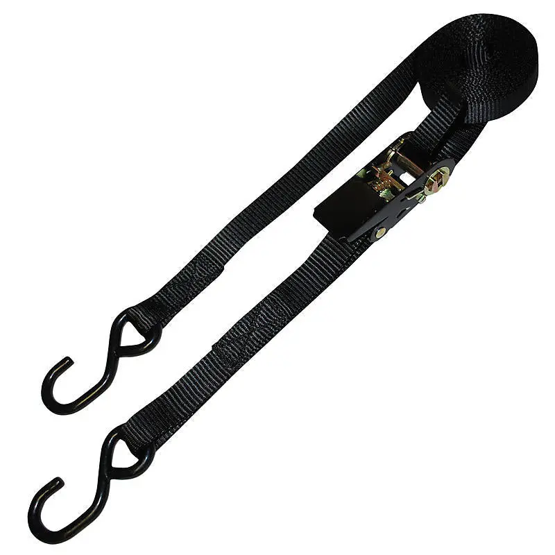 Ratchet Straps Usa 1-Inch X 15-Foot Heavy-Duty Ratchet Tie-Down With S-Hooks 1