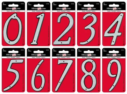 Reflective Plastic House Number – Digit 0, 4-Pack 1
