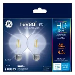 Reveal Bent-Tip Led Light Bulbs – 290 Lumens, 4.5W, 2-Pack 1