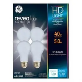 Reveal Hd Led Bulbs – Frosted White, 5W / 350 Lm, 4-Pack 1