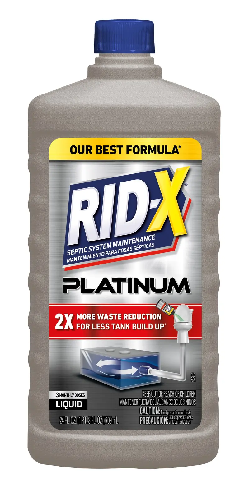 Rid-X Platinum Liquid Septic System Treatment – Enzyme & Bacteria Formula 1