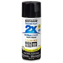Rust-Oleum Painter'S Touch 2X High-Gloss Black Spray Paint – 12 Oz Can 1