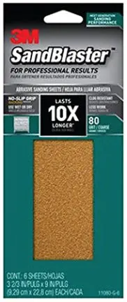 Sandblasting Abrasive Pad Set – 3.67" X 9", 80-Grit, 6-Pack 1