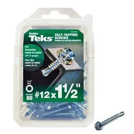 Self-Drilling Hex Washer Head Screws – #12 × 1-1/2", 80-Pack 1