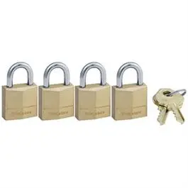 Set Of 4 Keyed-Alike Solid Brass 3/4-Inch Padlocks With 4-Pin Cylinders 1