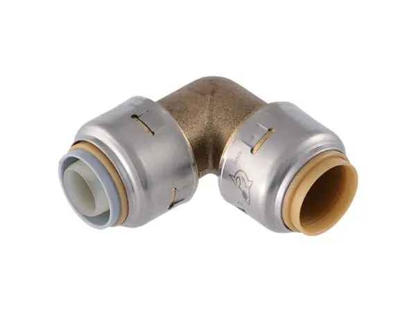 Sharkbite Max Brass Push-To-Connect 90-Degree Elbow Fitting For Polybutylene Pipe 1