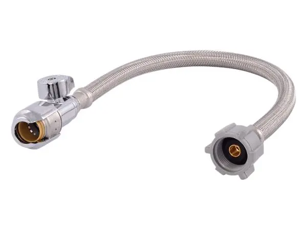 Sharkbite Max Stainless Braided Toilet Supply Line With Straight Stop Valve 1