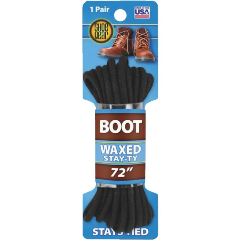 Shoe Gear Premium Waxed Round Boot Laces – 72 Inches 1