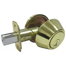 Single-Cylinder Deadbolt Lock – Polished Brass Finish, Ansi Grade 2 Security 1
