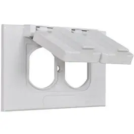 Single-Gang Weatherproof Horizontal Flip Cover – White 1