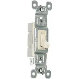 Single-Pole Grounding Toggle Switch – Almond Finish, 120V, 15A 1