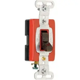 Single-Pole Toggle Switch – Brown Rocker, 120/277V, 20A Rating 1