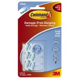 Small-Sized Clear Adhesive Refill Strips – 6-Pack For Hook Systems 1