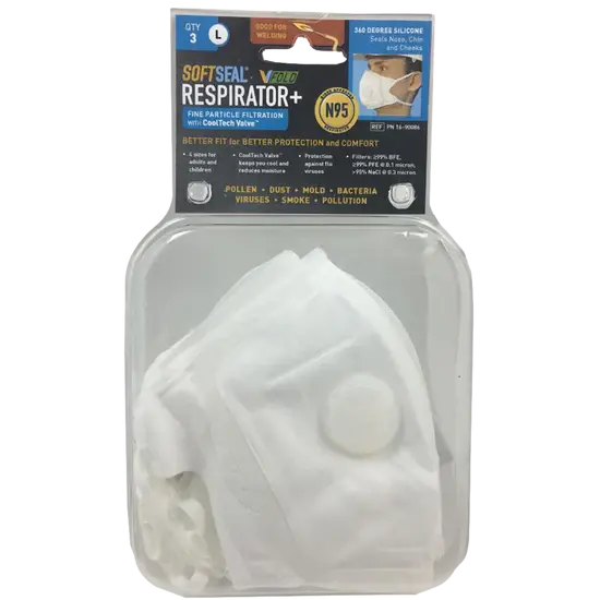 Softseal N95 V-Fold+ Respirator Mask With Silicone Face Seal & Exhalation Valve 1