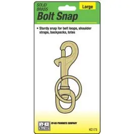 Solid Brass Bolt Snap Keychain With Split Ring 1