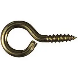 Solid Brass Large Screw Eye – 1-3/8-Inch Diameter, 4-Pack Hardware Fastener 1