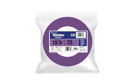 Southwire 12/3 Awg Solid Romex Nm-B Wire – Purple Jacket, Non-Metallic Sheathed 1