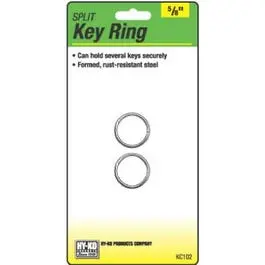 Split Key Ring – 5/8-Inch Diameter, Brass-Plated, 2-Pack 1